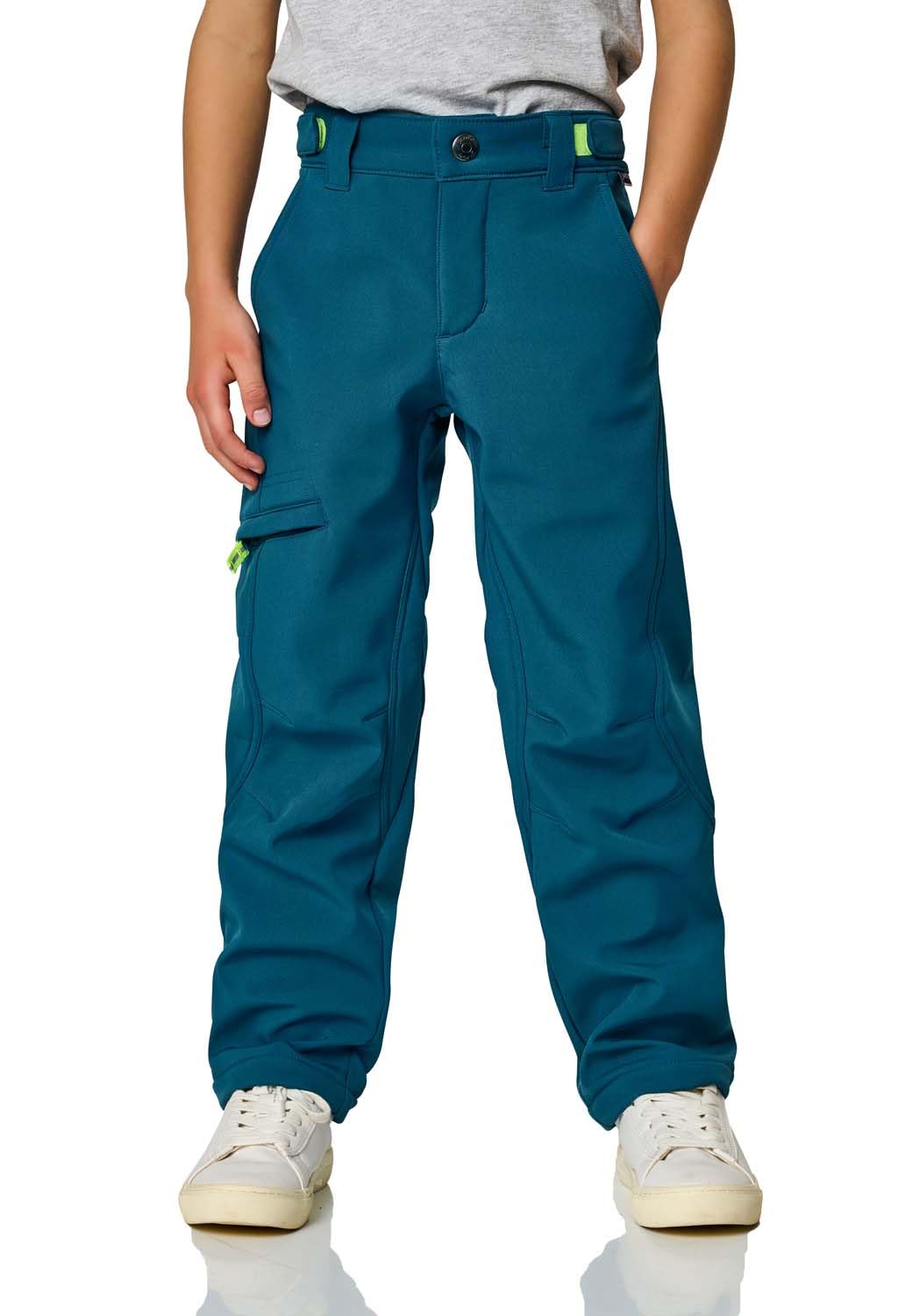 JAKO-O Softshellhose Kinder Petrol – Winddichte & Wasserabweisende Hose | Wetterfest & Flexibel: Warm gefütterte Kinder Outdoorhose mit Fleece – elastisch, atmungsaktiv & perfekt für Herbst & Winter.