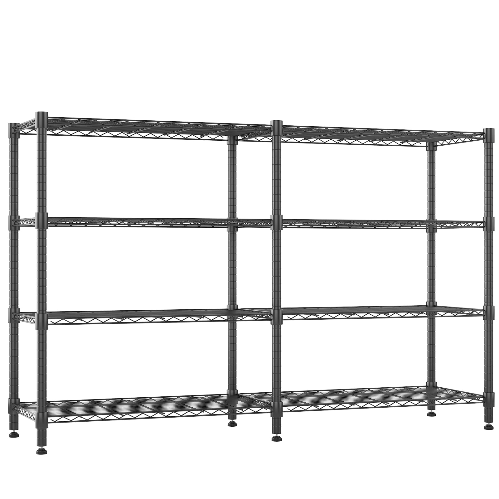 Himimi 4 Tier Heavy Duty Metal Shelving Units for Storage, 183W x 45D x 152H cm, Adjustable Wire Shelving Unit, Large Storage Shelves Rack Shelf for Garage Pantry Kitchen Shed Utility Room, Black