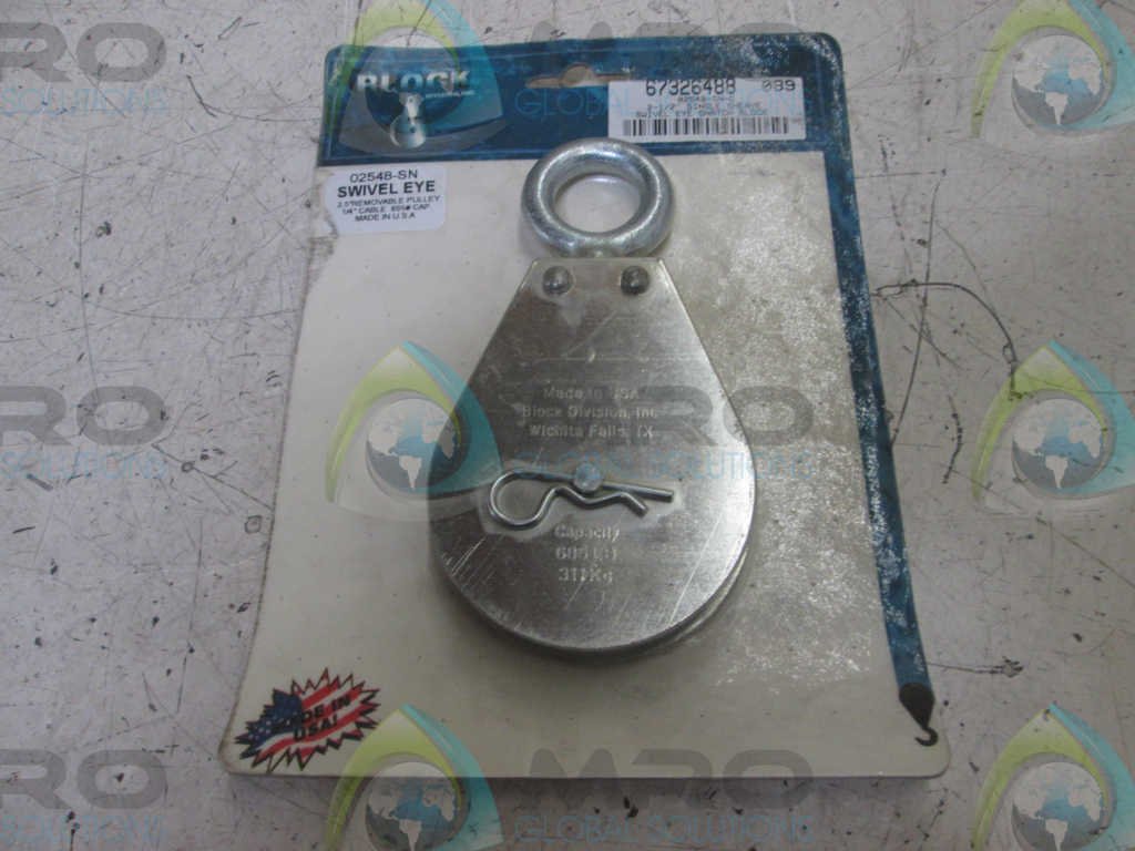 1/4" Cable x 2-1/2" Diameter Swivel Eye Snatch Block: Industrial & Scientific