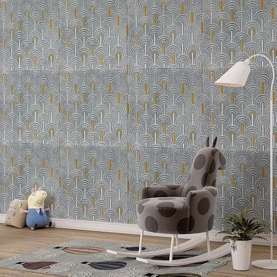 Image of CVD 3D PE Foam Self-Adhesive Wall Stickers | Silver Grey Wallpaper for Home, Hotel, Living Room, Bedroom & Cafe | DIY Decorative Panel (70 x 70 cm, Approx. 5.8 Sq. Feet, 1 Piece)
