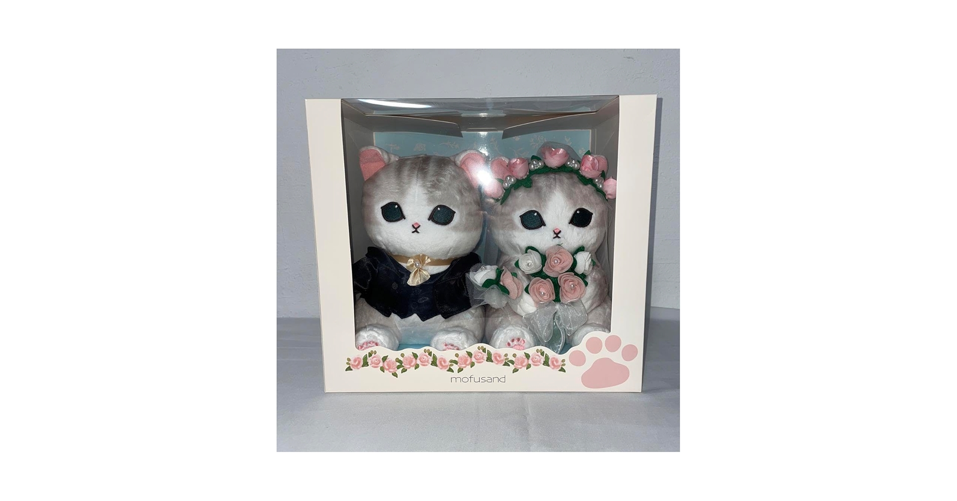 モフサンド　ウェディングにゃんこ　ぬいぐるみ 予約】mofusand にゃんこのウエディングペアぬいぐるみ(花嫁