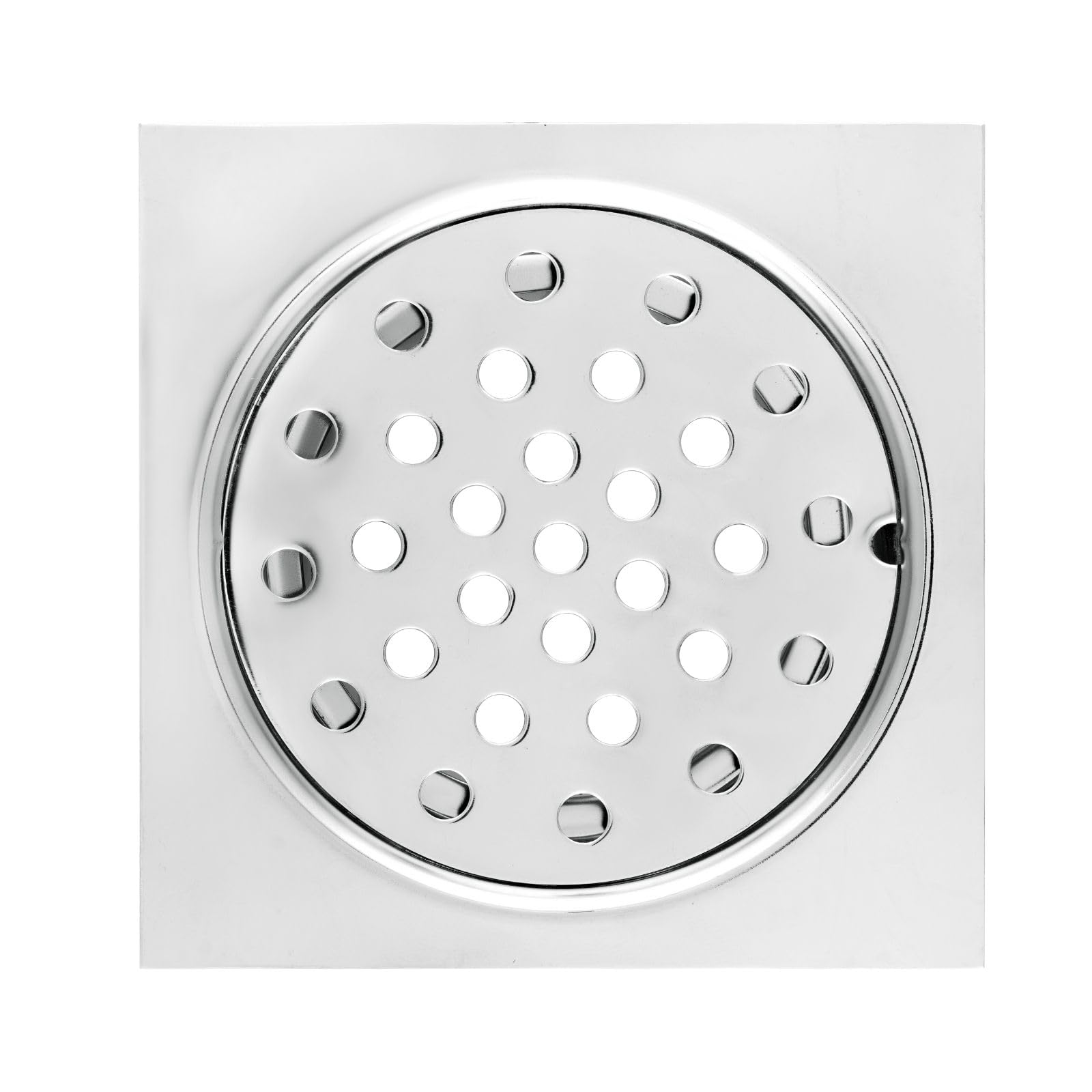 Square 4x4 Inch Stainless Steel Bathroom Jali Trap Floor Drain | Chrome Finish Water Drain Grating