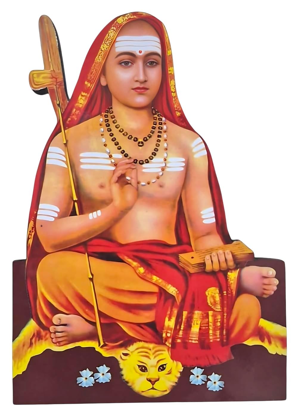 Vils Saint Sri Adi Shankaracharya Divine Holy Blessing Wood & Plastic Photo Frame Cutout with Back Stand (Multicolour, 4 X 6 inch)-image-6