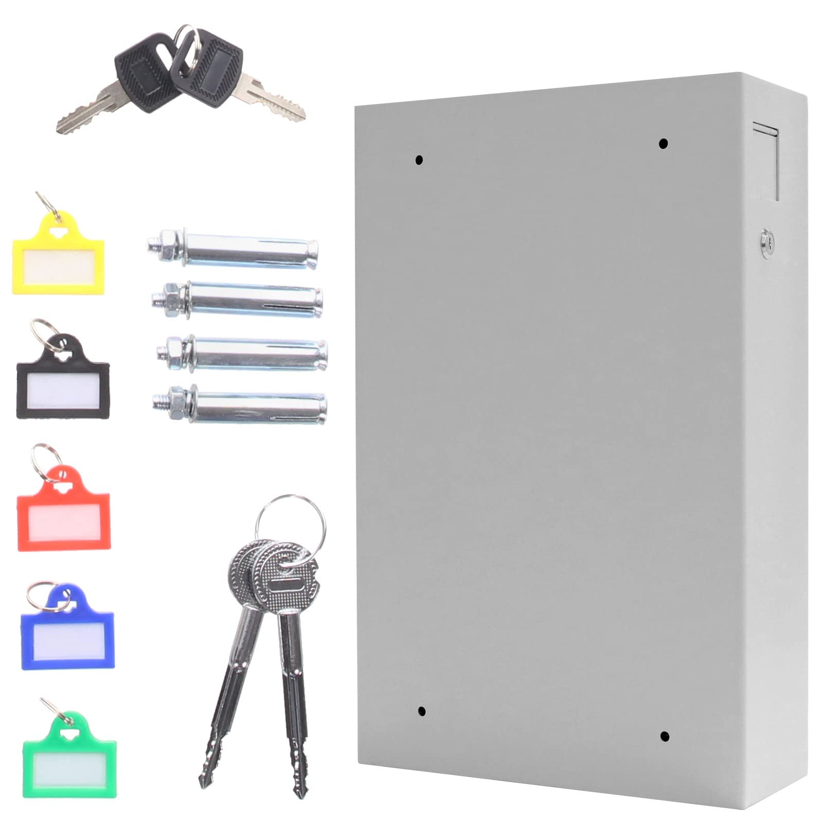 Rottner Keytronic 100 Schlüsseltresor Stahl Elektronikschloss mechanische Notöffnung Hakenleiste verstellbar 100 Schlüsselanhänger gratis inkl. Befestigungsmaterial