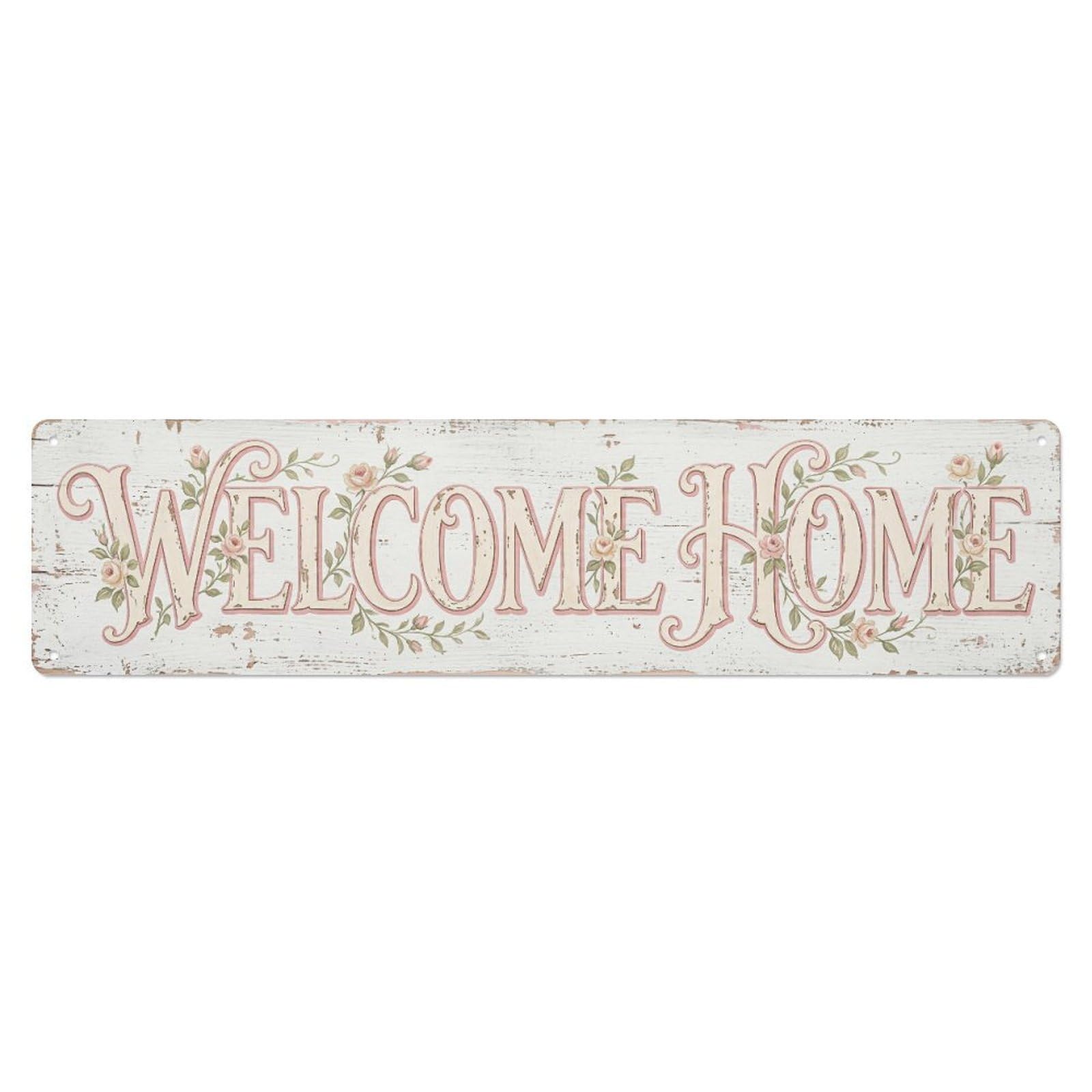 Welcome Home Metal Tin Skinny Sign Plaque Wall Decor for Cafe, Club Bar, Office, Home Garden Metal Poster 4x16Inch