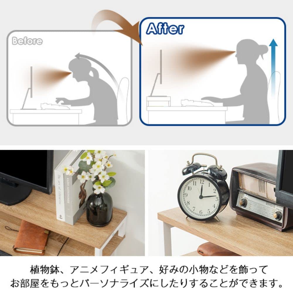 OSJ パソコンデスク ラック付きデスク 100cm幅 左右交換可能 収納 可動 Amazon.co.jp: OSJ パソコンデスク ラック付きデスク 100cm幅