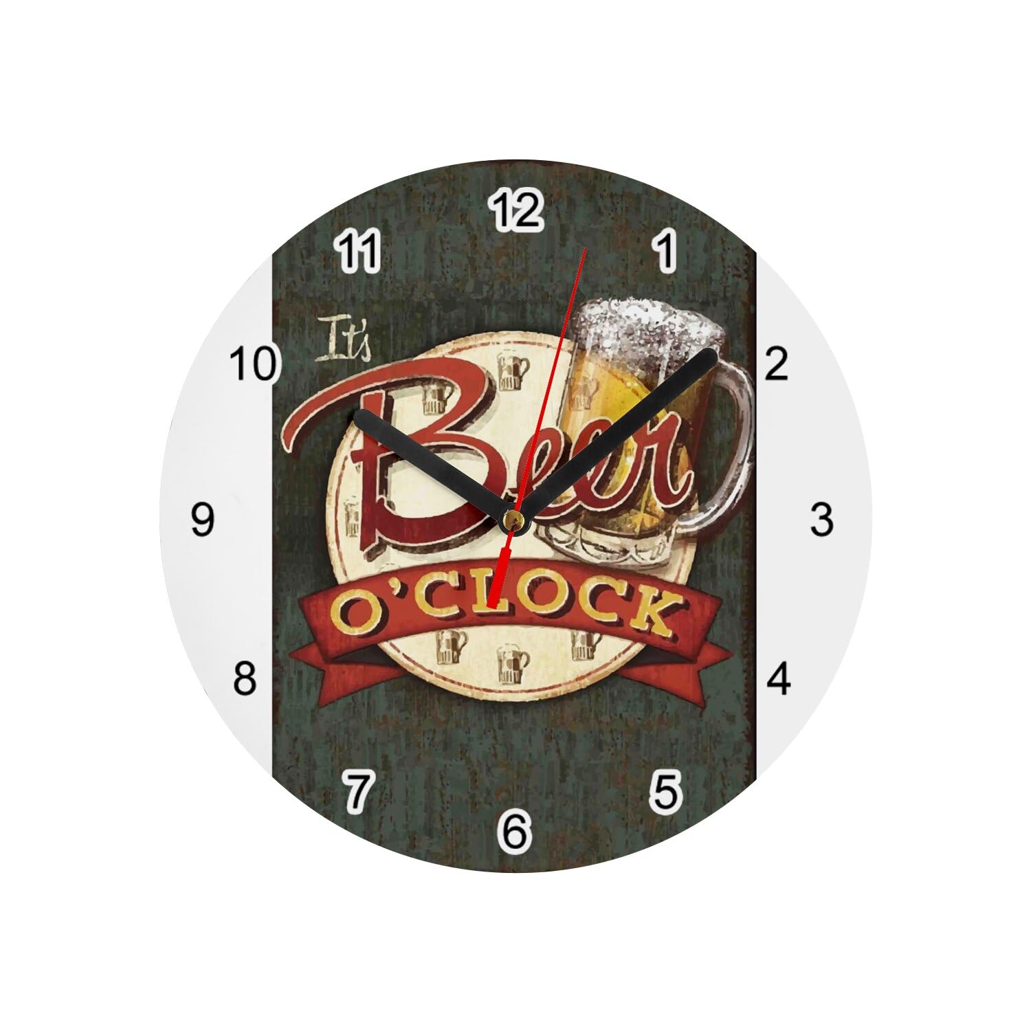 Horloge murale en verre biere o clock blanche de 20 cm pour decorer votre cuisine