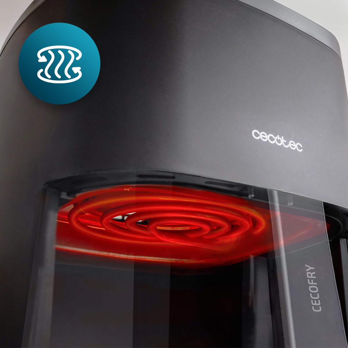 Cecotec Cecofry Fantastik Window 4000 Hot Frytkownica powietrzna 4 l 1400 W | Cyfrowy wyświetlacz, układ z oknem sterującym, funkcja dietetyczna, 9 trybów, technologia PerfectCook, 80-200 ºC, Air Fryer