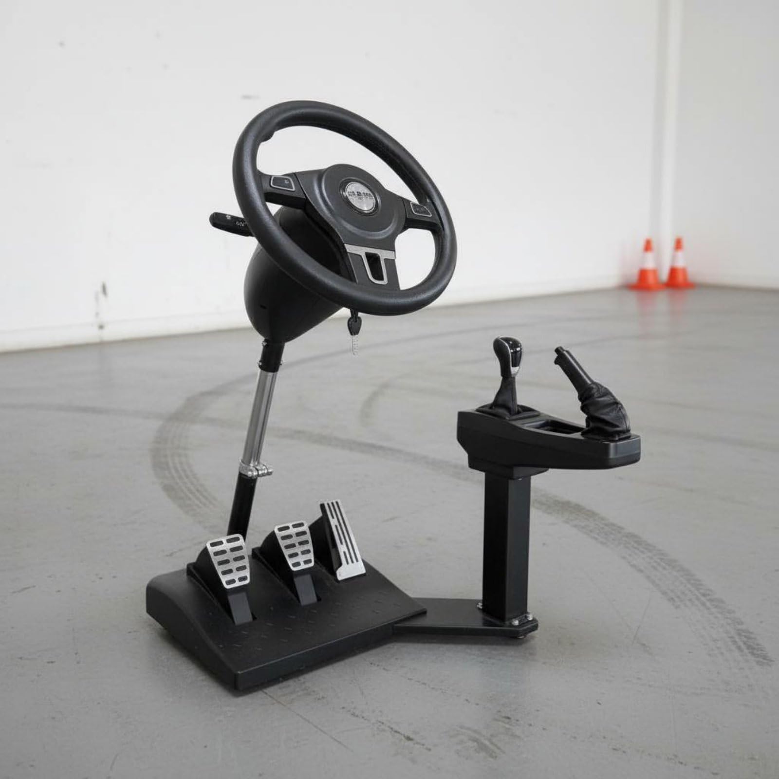 Simulatore Auto con Volante Effetto Realistico Pedaliera con Volante Allenamento Preciso per Allievi Della Scuola Guida