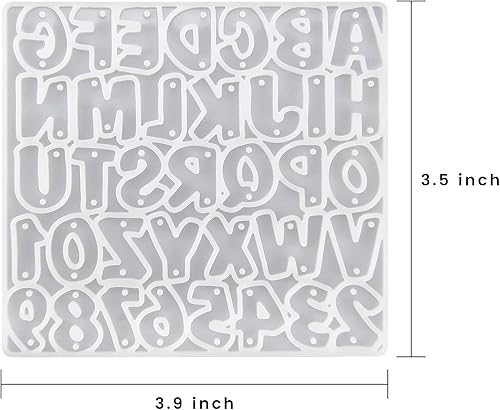Miniatura 6 de Smays Moldes de aretes de resina para hacer joyas de bricolaje, moldes de silicona con letras del alfabeto y números para manualidades de resina