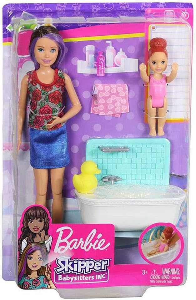 Barbie Skipper Babysitters Inc. Bathtime Playset, Brunette