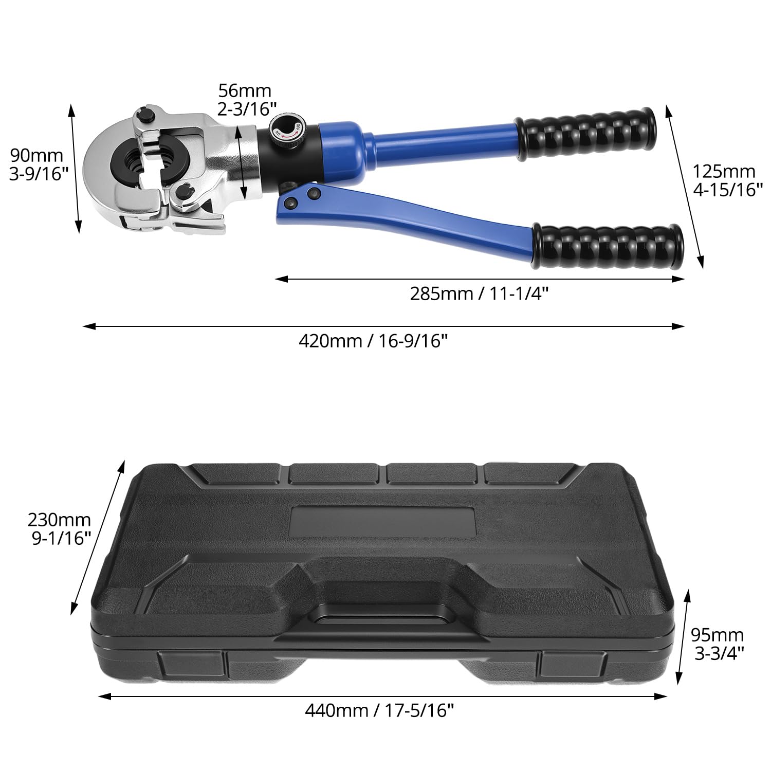 QWORK Szczypce do zaciskania rur, szczypce do zaciskania rur hydraulicznych TH16, TH20, TH25, TH26, TH32 i V12, V15, V18, V22, V28 mm, do rur aluminiowo-plastikowych i rur ze stali nierdzewnej