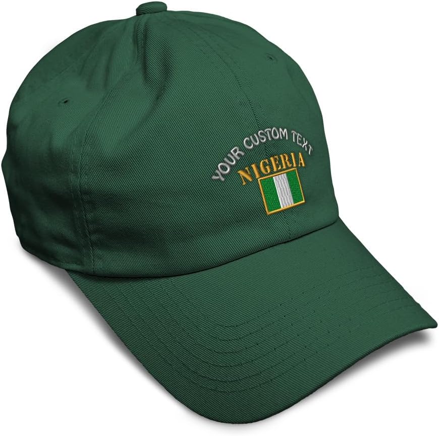 Speedy Pros Soft Baseball Hat Embroidered Dad Hat Nigeria Flag Embroidery Men & Ladies Baseball Cap Cotton