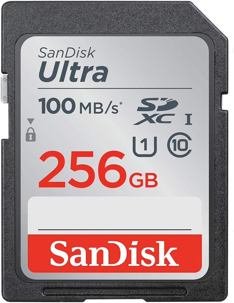256GB Ultra SDXC UHS-I Memory Card - 100MB/s, C10, U1, Full HD, SD Card - SDSDUNR-256G-GN6IN