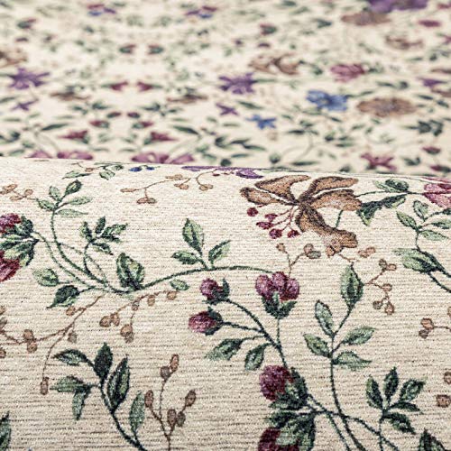 TALETA Aegean Teppich Orientalisch Aubusson mit Blumenmuster Border Wohnzimmer Beige 120x170cm – Bild 7