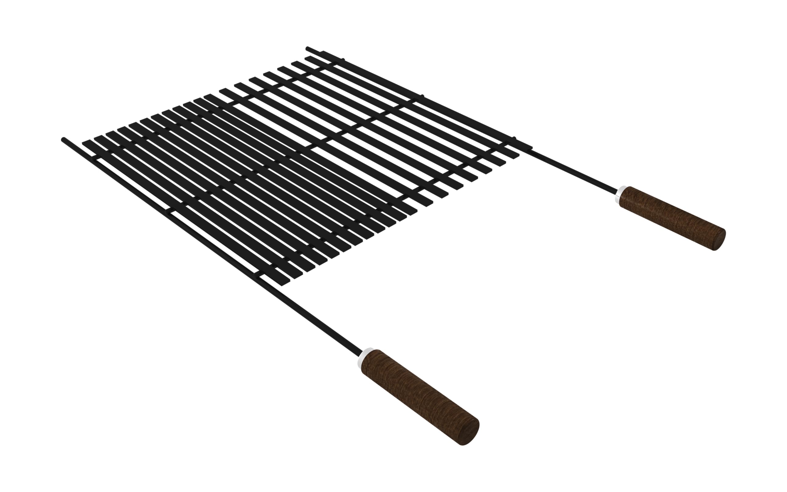 Tramontina Griglia per Barbecue con Manici in Legno in Acciaio Inossidabile, Black Collection
