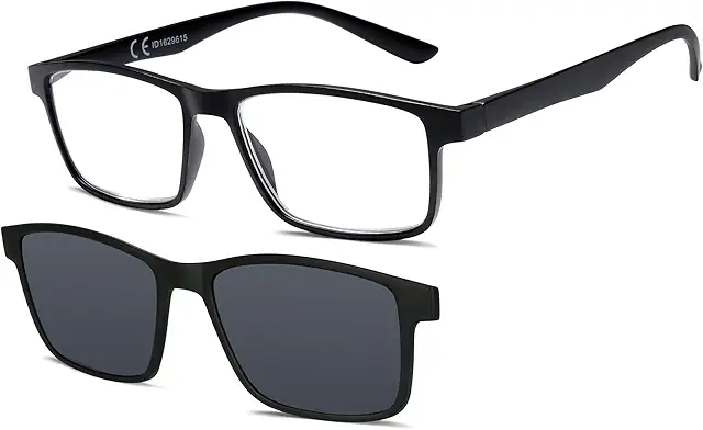 NEW VISION Lesebrille mit magnetischem Sonnenclip - 100% UV-Schutz für Damen & Herren