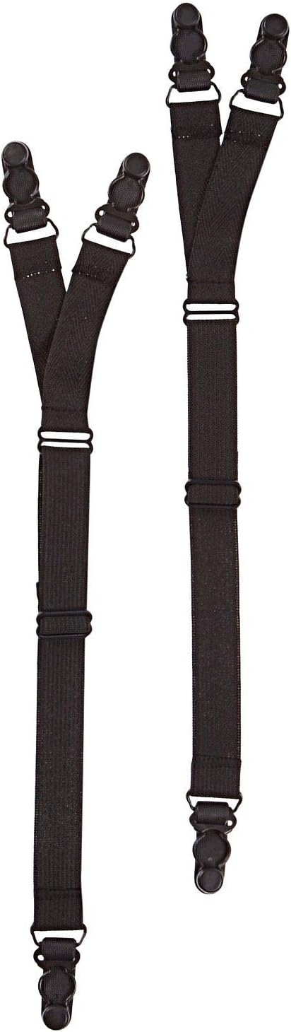 ShirtStayz Premium Y-Style Shirt Stays, Black, Made in the USA