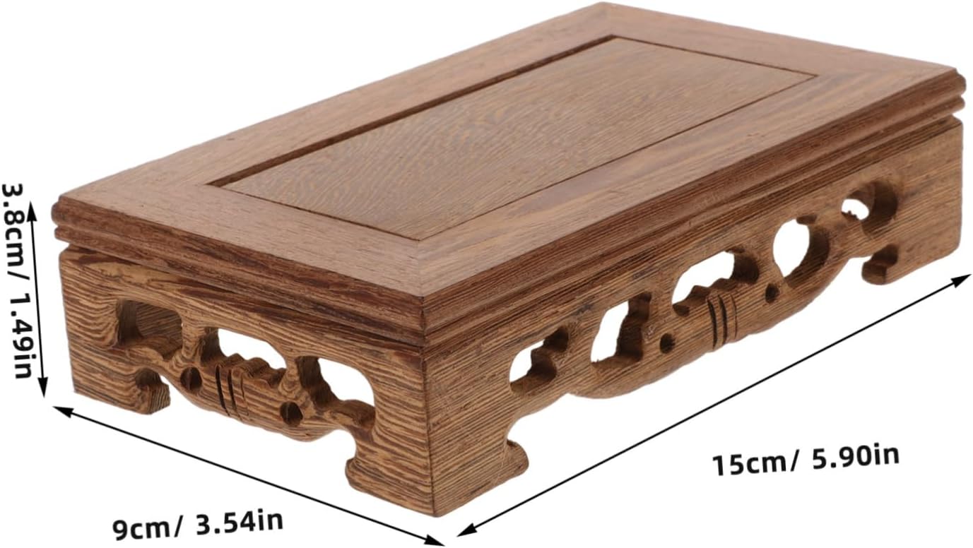 Luxshiny Creative Wooden Base Display Stand for Statues Teapots and Collectibles Multi-functional Craft Holder Lightweight Rectangular Design Home Decor image 2