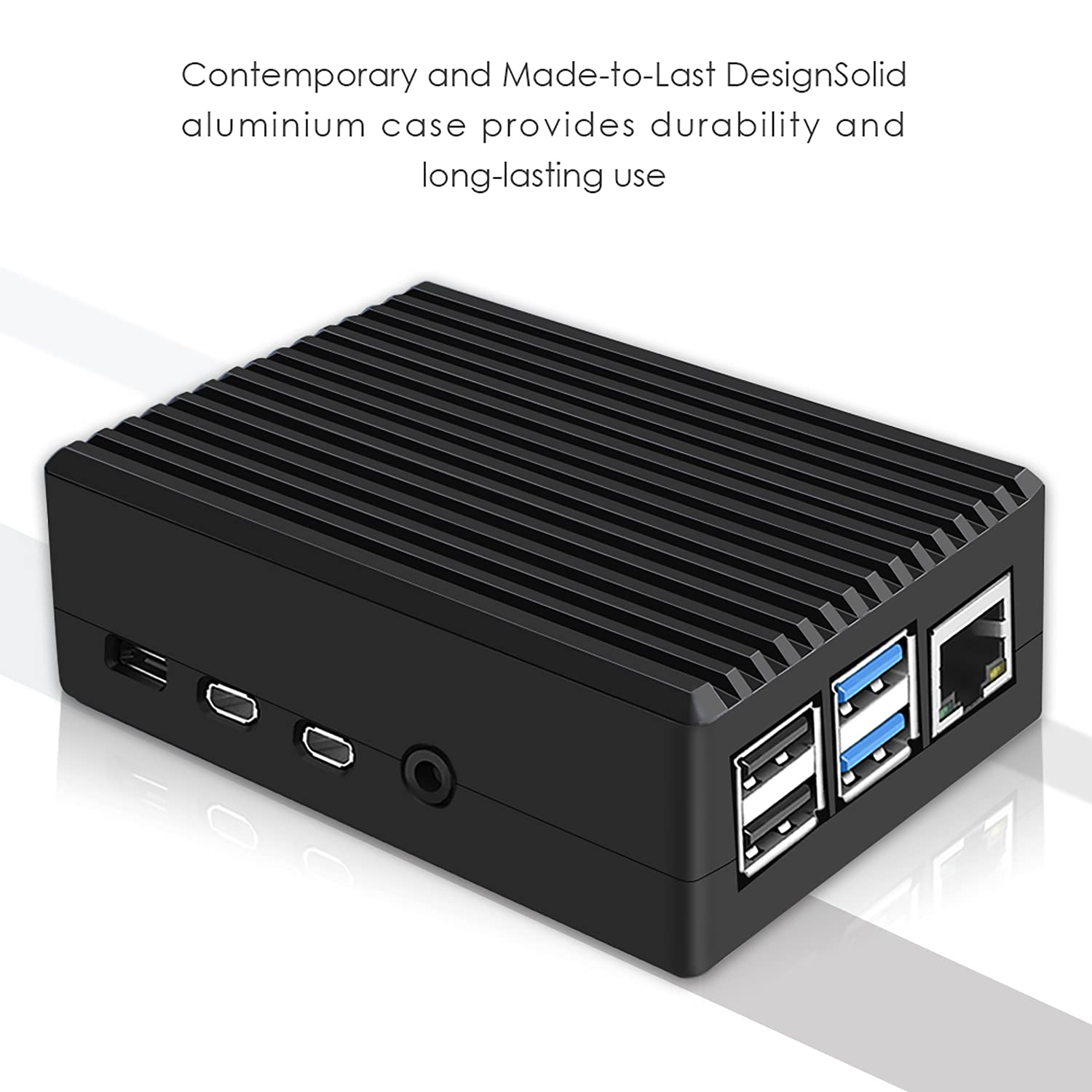 Owootecc Raspberry Pi 4 Case with Cooling Column – Aluminium Alloy Metal Case with Integrated Heatsink, Fanless Design for Raspberry Pi 4 Model B (Grey) — view 7