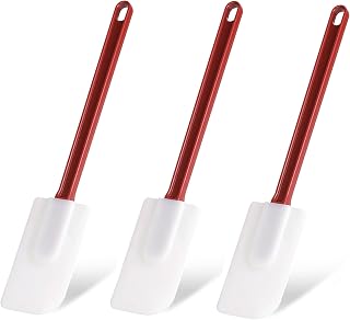Heffiso 3-Pack Commercial Grade Heat-Resistant Silicone Spatulas, 9.5-Inch Nonstick BPA-Free Baking Scrapers