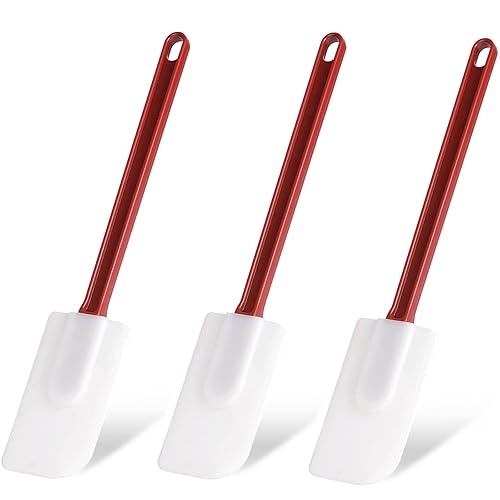 3 PCS Commercial Grade Heat Resistant Silicone Spatulas, 9.5-Inch Rubber