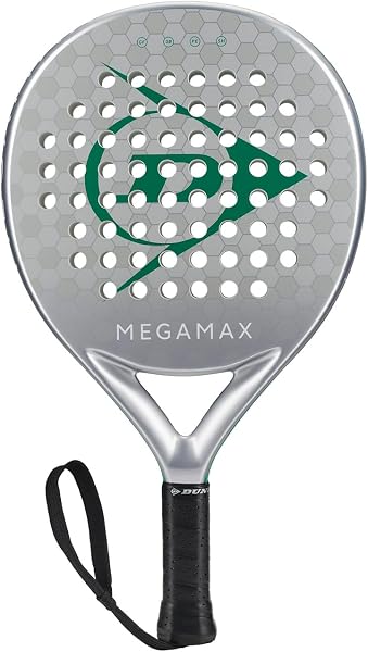 DUNLOP Pala de Pádel Megamax Plata/Negro/Verde – Forma Redonda, Marco de Grafito – Balance Medio, Núcleo Pro EVA – para Principiantes - 3