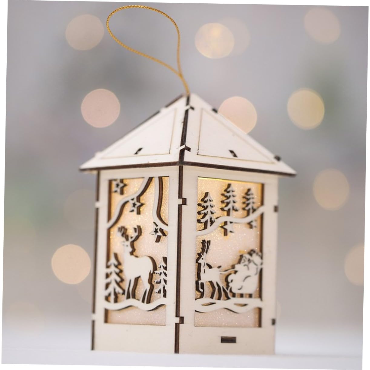 GOOHOCHY Hanging Christmas Decorations Set Wooden Cabin Decor Ornaments for Christmas Wedding Birthday