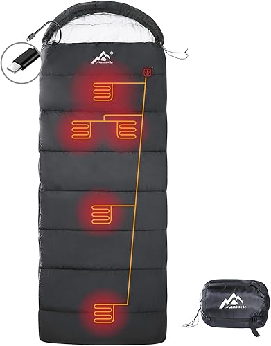 Miniatura 7 de Saco de dormir con calefacción, 5 unidades de almohadillas de calefacción multiUSB, funciona con batería externa u otras fuentes de alimentación