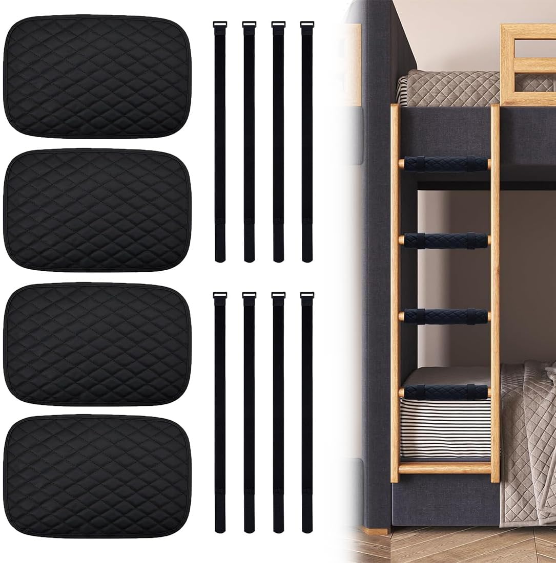 4 Pcs Bunk Bed Ladder Pads，12 x 8 Inch Soft Bunk Bed Ladder Cover Comes