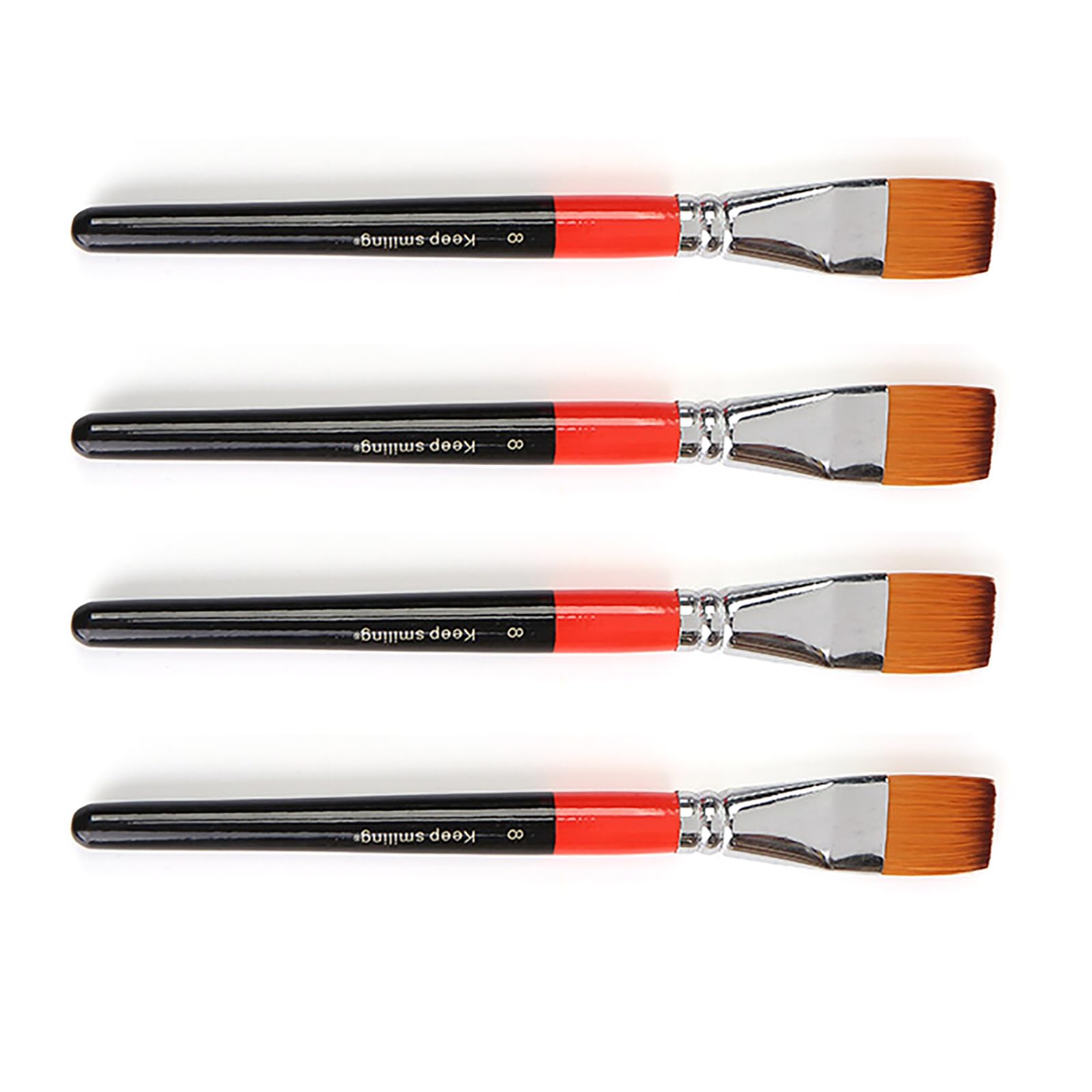 ＣＨＡＭＥＥＮ One Inch Flat Paint Brush Pack Of 4 Premium Quality Synthetic Sable Hair for Acrylic Watercolour Oil Gouache Painting By Students Artists Professionals