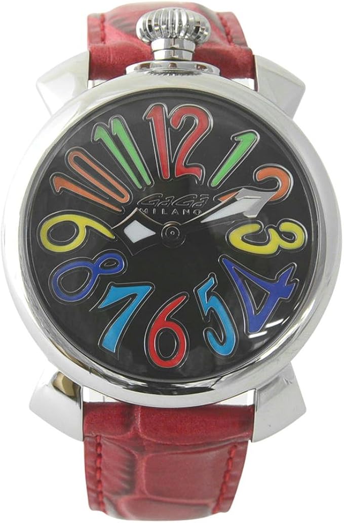 Amazon ガガミラノ Gaga Milano ガガミラノ 腕時計 マヌアーレ 40mm ブラックマルチ 50 2 ステンレス クオーツ メンズ レディース 兼用 ブラック シェル 腕時計 レッド ストラップ 並行輸入品 メンズ腕時計 腕時計 通販
