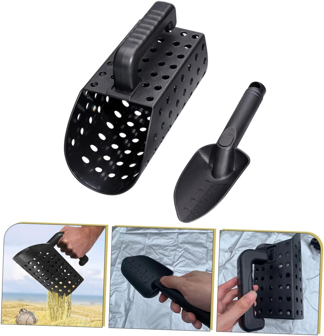 1set Portable Sand Scoop Tool Kit for Detecting Non- Handle Lightweight Shovel for Beach Treasure Hunting Ergonomic Design for Easy Digging