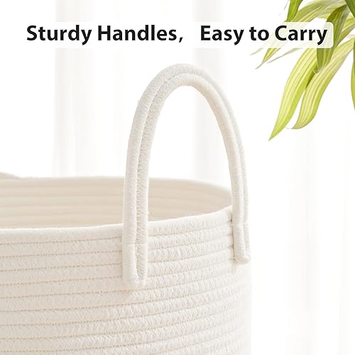 Miniatura 5 de Fiona's magic - Cesta de almacenamiento de cuerda de algodón de 72 litros, cesta de almacenamiento de cuerda de algodón, cesta de yute para