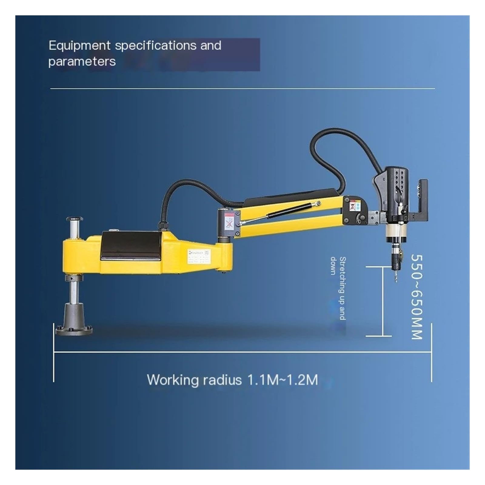 Máquina de taladrar eléctrica con inyección de aceite de 600W, mandril ISO JIS DIN, servomotor de M3-M20-M36, máquina de taladrar y taladrar con brazo fácil(M3-M12 universal,DIN chuck)