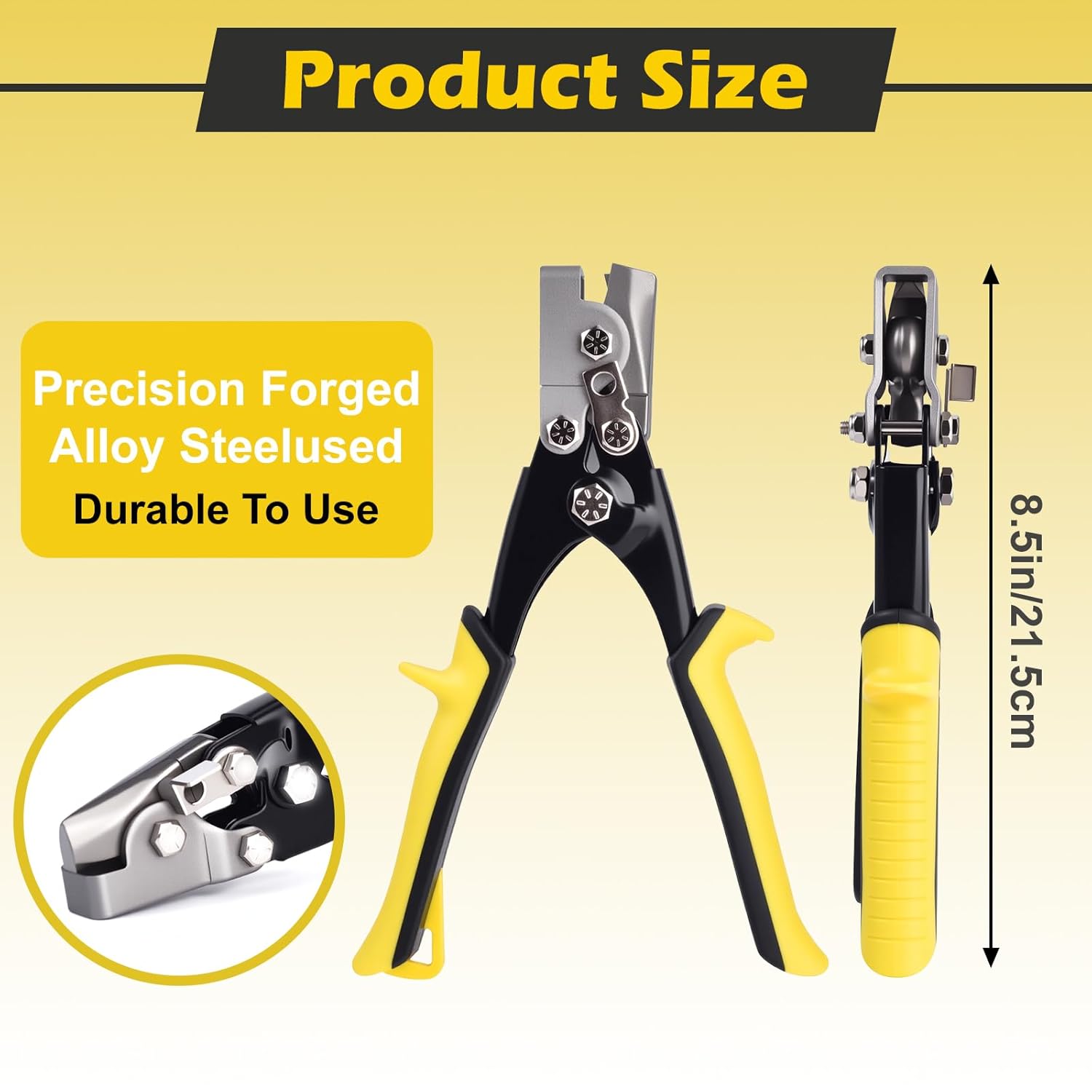 Snap Lock Punch Tool for Sheet Metal, 9" Gutter End Cap Crimper Tools for Vinyl and Aluminum Siding, End Cap Crimper, Vinyl Siding Tools for Sheet Metal Corner Notcher