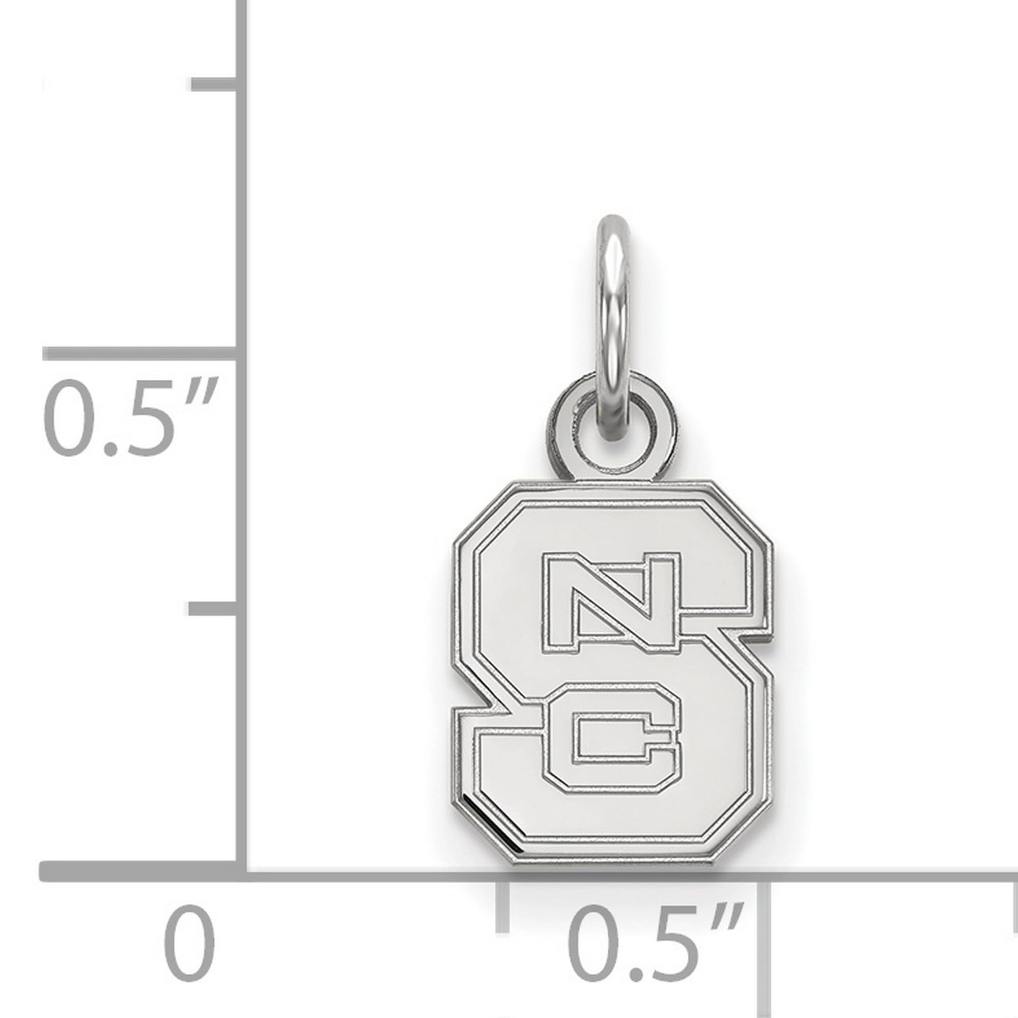 Jewelry Stores Network North Carolina State Wolfpack School Letters Logo Pendant in Sterling Silver 10 mm x 8 mm