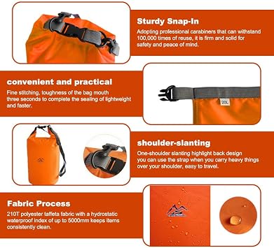 2PCS Waterproof Dry Bag Set, 20L Rucksack Liner, Dry Sack Waterproof Bag