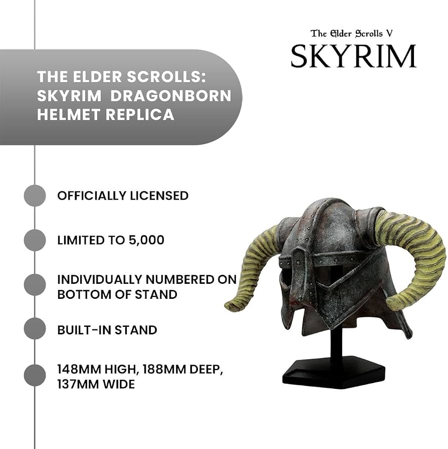 Fanattik The Elder Scrolls: Skyrim Limited Edition Dragonborn Helmet Replica : Toys & Games