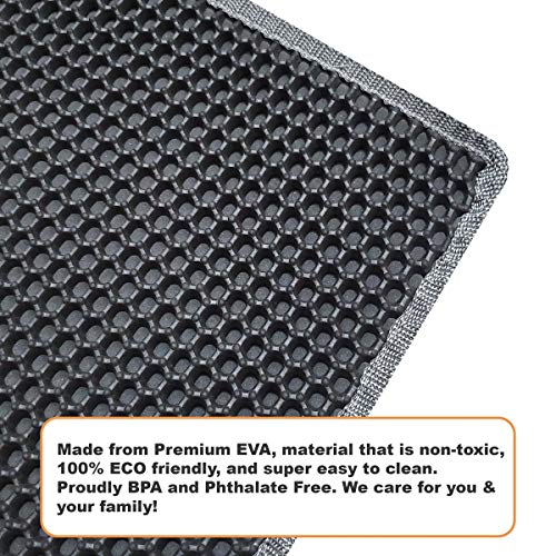 Topcovos Cat Litter Mat Litter Trapping Mat,24X18 Inch Small Double Layer Honeycomb Litter Box Mat,Eva Phthalate Free Kitty Litter Mat For Floor,Easy Clean Scatter Control #TOP5