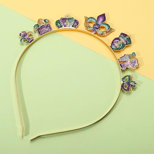 Miniatura 7 de CEALXHENY Diademas de Mardi Gras para mujer, accesorios de Mardi Gras, máscara de flor de Lis para el cabello, carnaval, desfile de fiesta