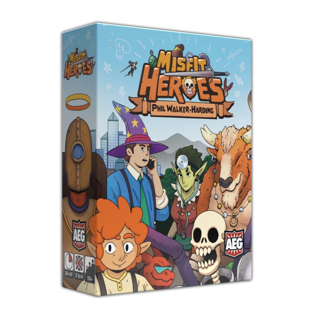 Alderac Ent. | Misfit Heroes | Karciana Gra Tableau, Przezroczyste Kombinacje Postaci | 2-4 Graczy | 30-45 Minut