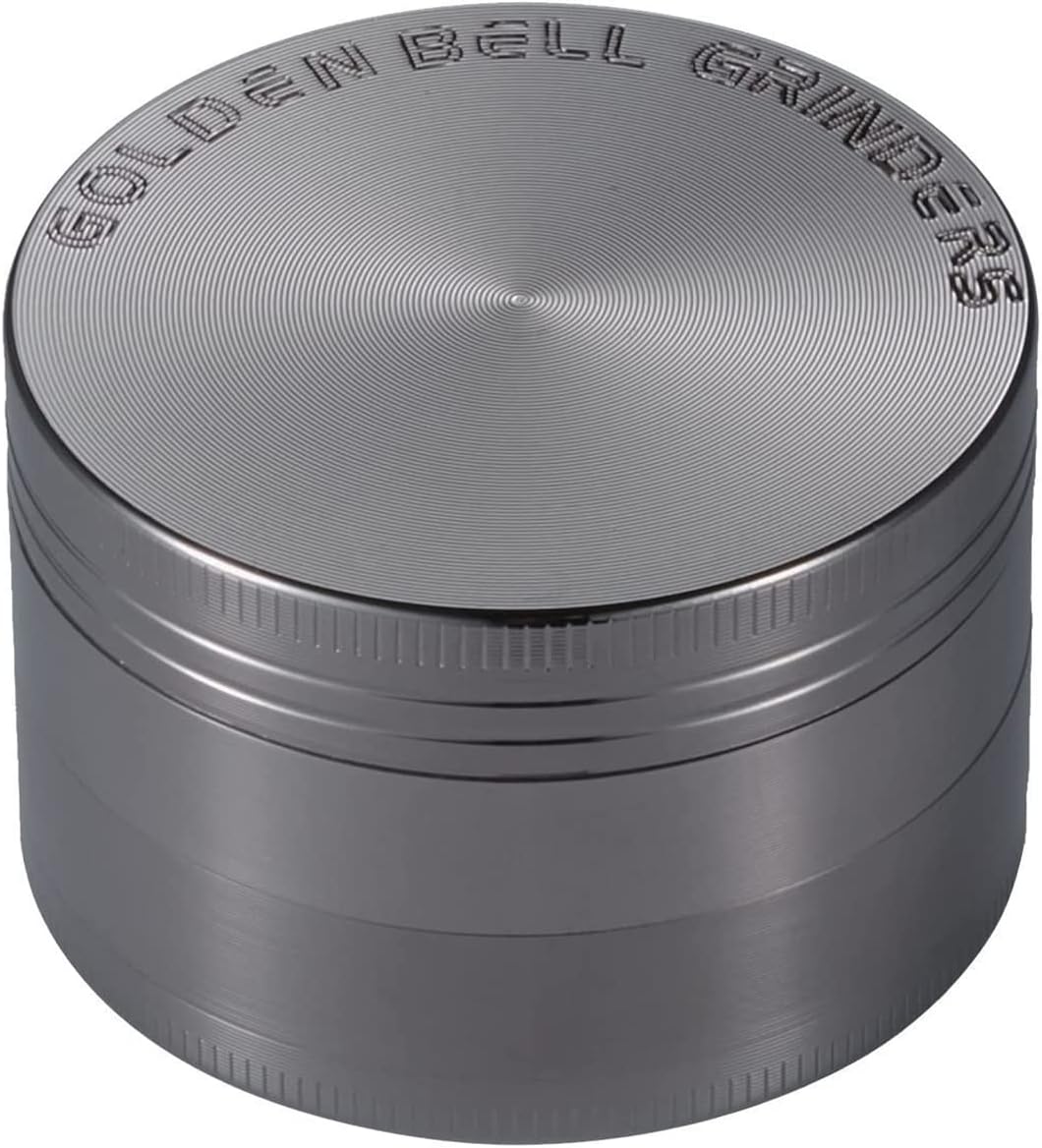 Golden Bell 2 inch Grinder 4 Layer Spice Grinder Zinc Alloy Grinder - Nickle Black