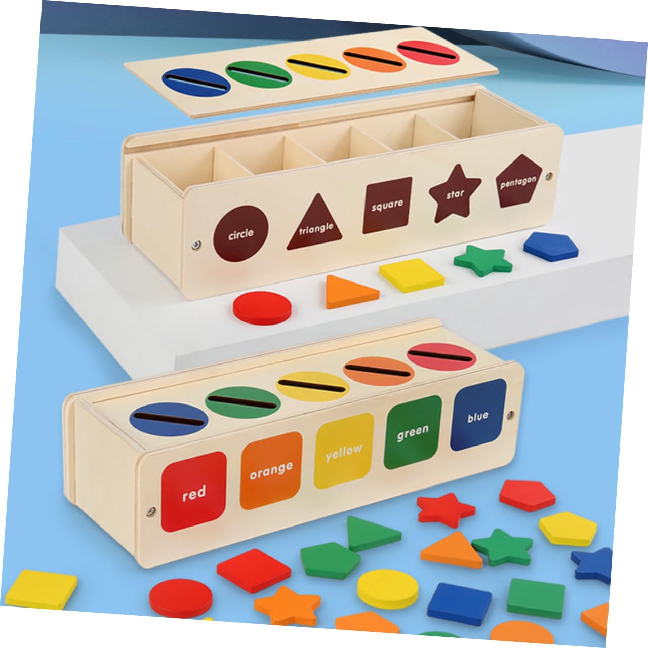 Caja Clasificadora de Formas de Madera Montessori 1 Juego