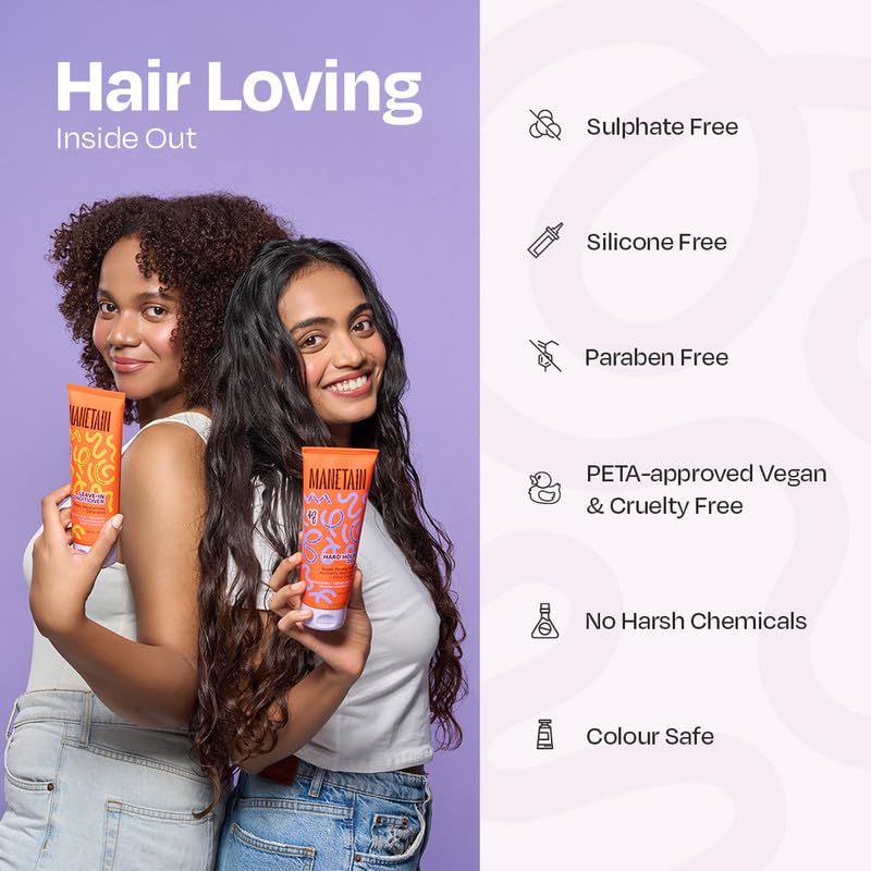 Image of MANETAIN Hydrate & Hold Curl Kit | Leave-in Conditioner 200ml & Hard Hold Gel 200ml for Curly Hair | Long-Lasting Definition, Frizz Control & Moisture for All Hair Types