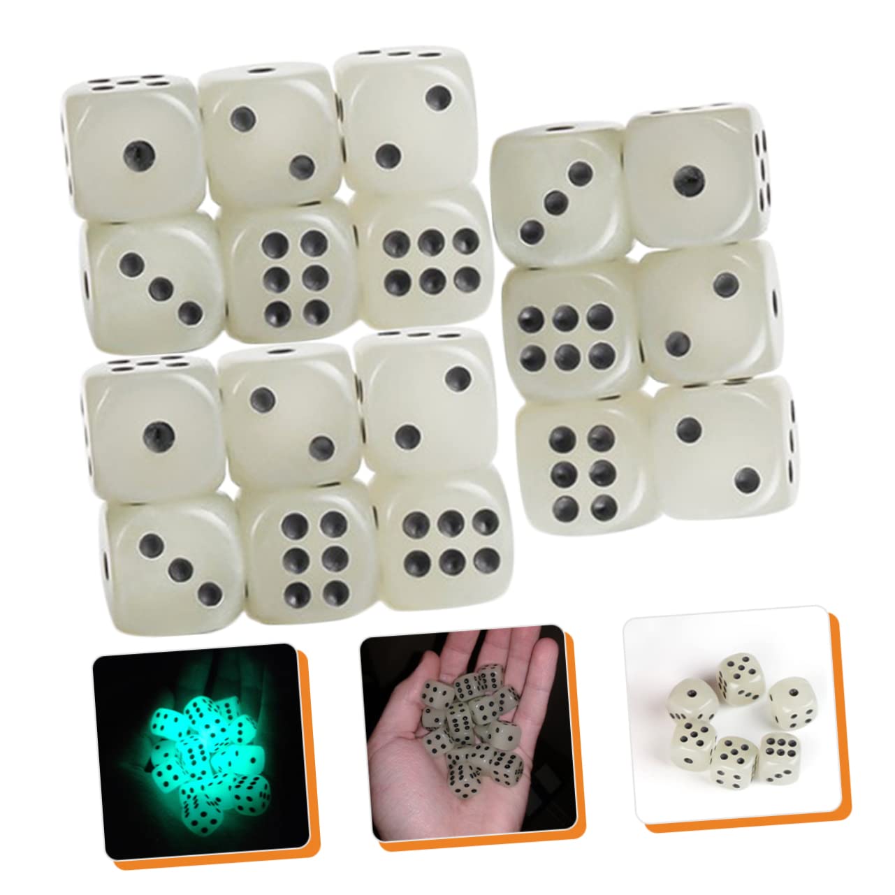 TOYANDONA 72piezas Dados Acrílicos Brillantes De Caras para Mesa y Enseñanza Matemática Dados Luminosos Tablero