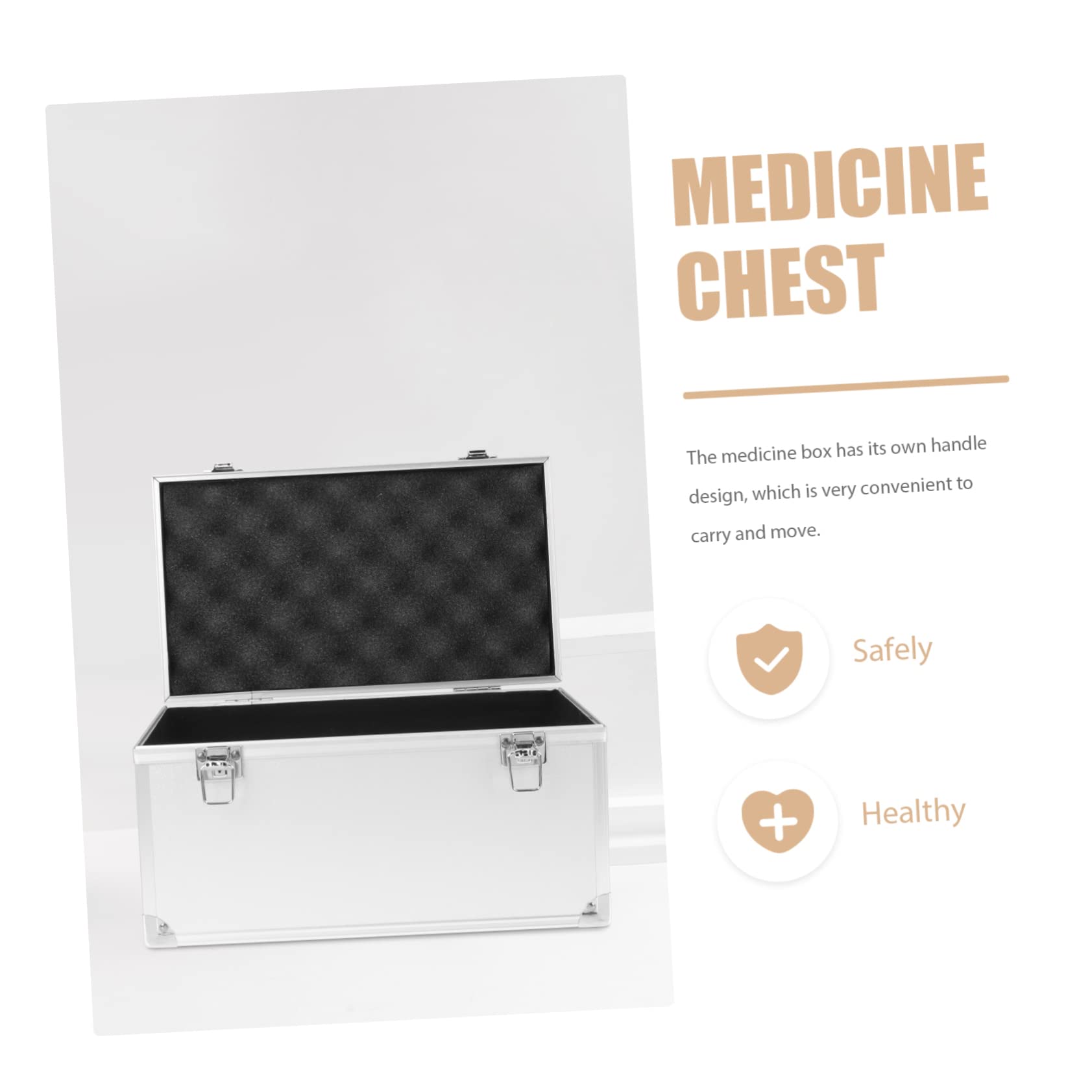 Homoyoyo Caja De Herramientas Organizador De Botiquin De Primeros Auxilios Estuche Rígido De Aluminio Maletín De Aluminio Medicación De Viaje Camión Estuche Duro Viajar Aleación De Aluminio