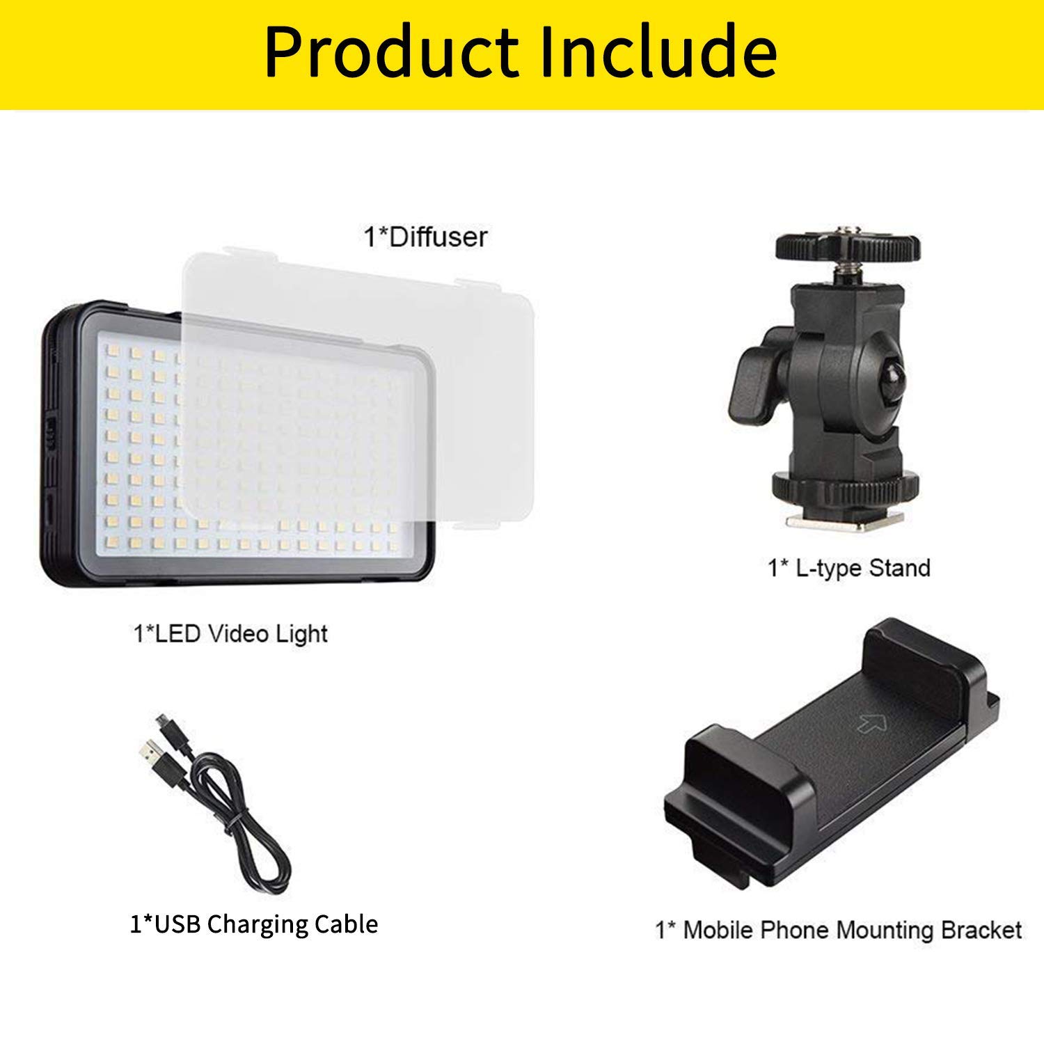 Godox LEDM150 - Lampada LED video Light 5600 K, dimmerabile, TLCI 94+ e batteria al litio per smartphone e fotocamera DSLR