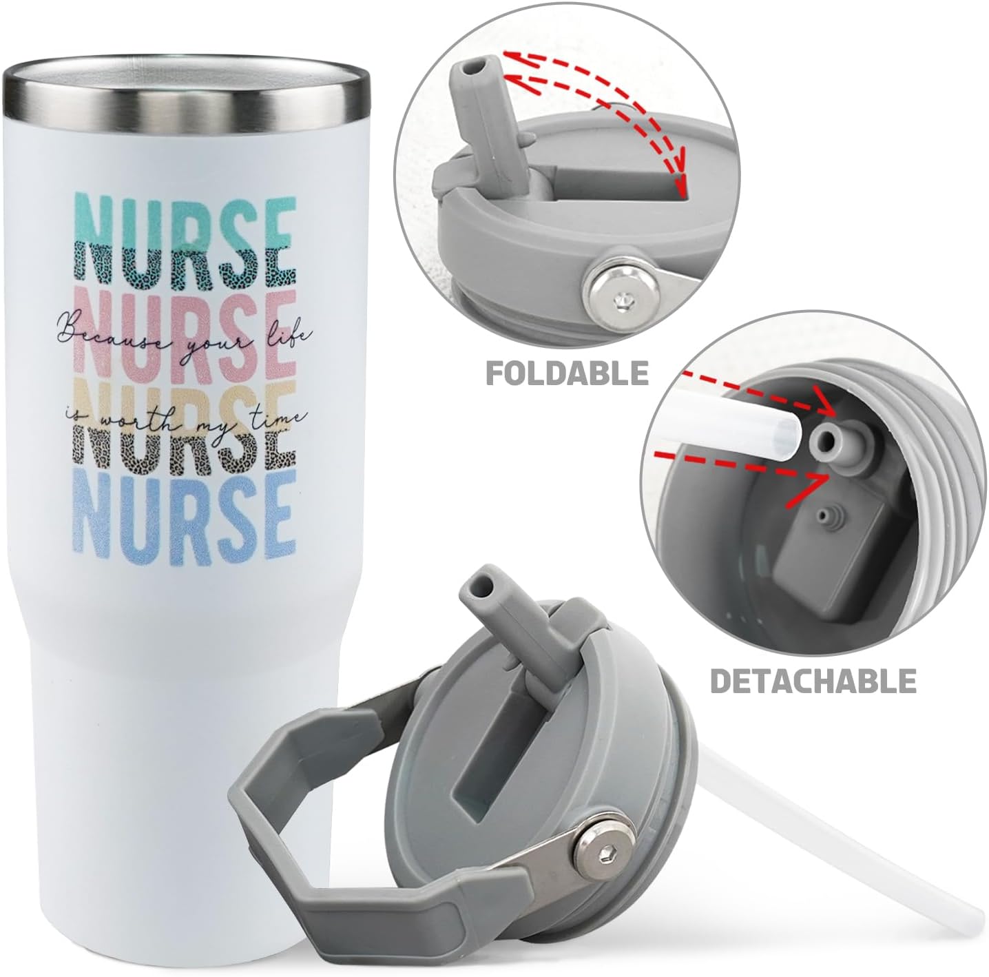 OccuPied Nurse Tumbler - Nurses Cups Gifts For Women - 30 Oz Insulated Coffee Cup, Mug, Water Bottle, Drinking Glasses - Medical Assistant Gifts for Women - Image 3
