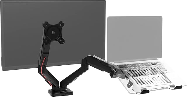 Duronic Dual Monitor Arm Stand DMDCL1X1 | Double/Twin PC Desk Mount | Height Adjustable | For 13-24 Inch LED LCD Screen & Laptop | VESA 75/100 | 6.5kg | Tilt +90°/-45° Swivel 180°